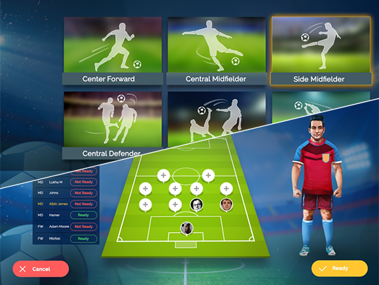 Super Club Soccer game action