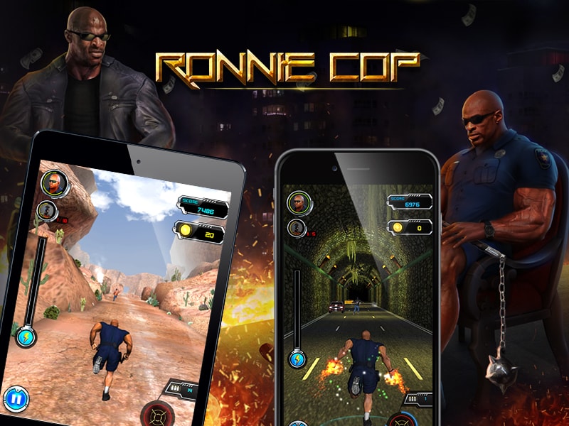Promotional image for the 'Ronnie Cop' game.