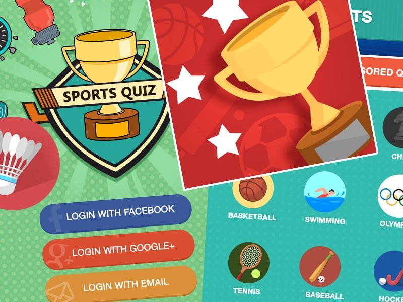 Promotional image for the 'Sports Quiz' game.