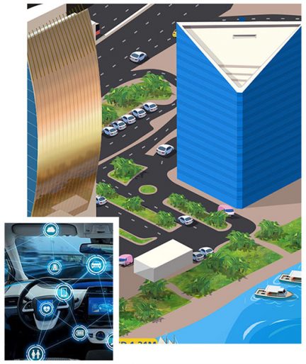 Transport industry technology graphic