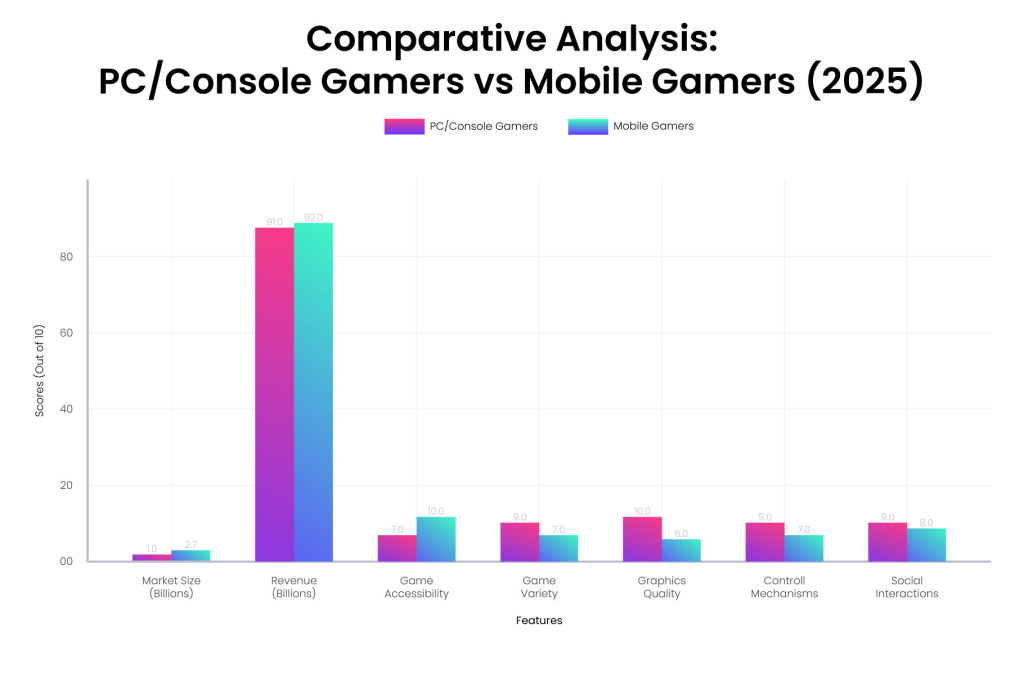 Comparative analysis of PC console gamers vs. mobile gamers
