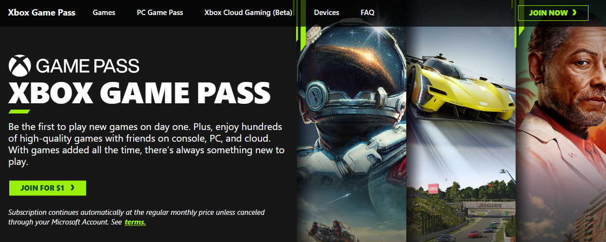 Subscription models for games